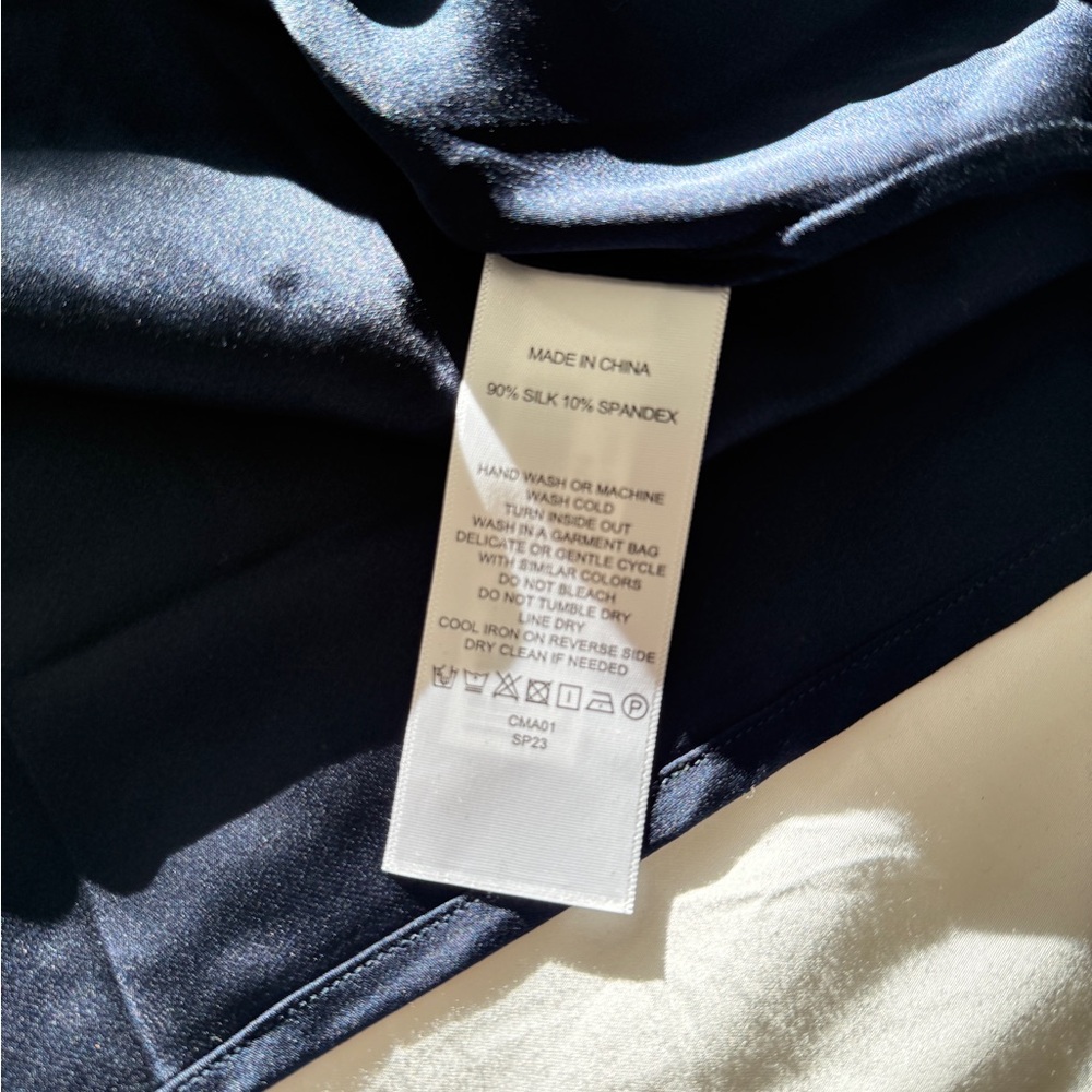 Quince Washable Silk Navy Sleeveless Dress - Picture 3 of 6